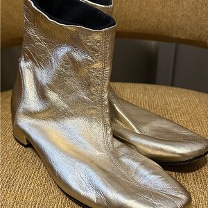Gold Metallic Ankle Boots